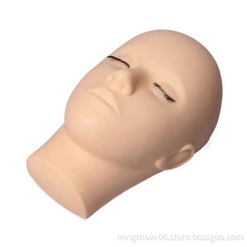 Eyelash extension training mannequin head for eyelash training flat training head